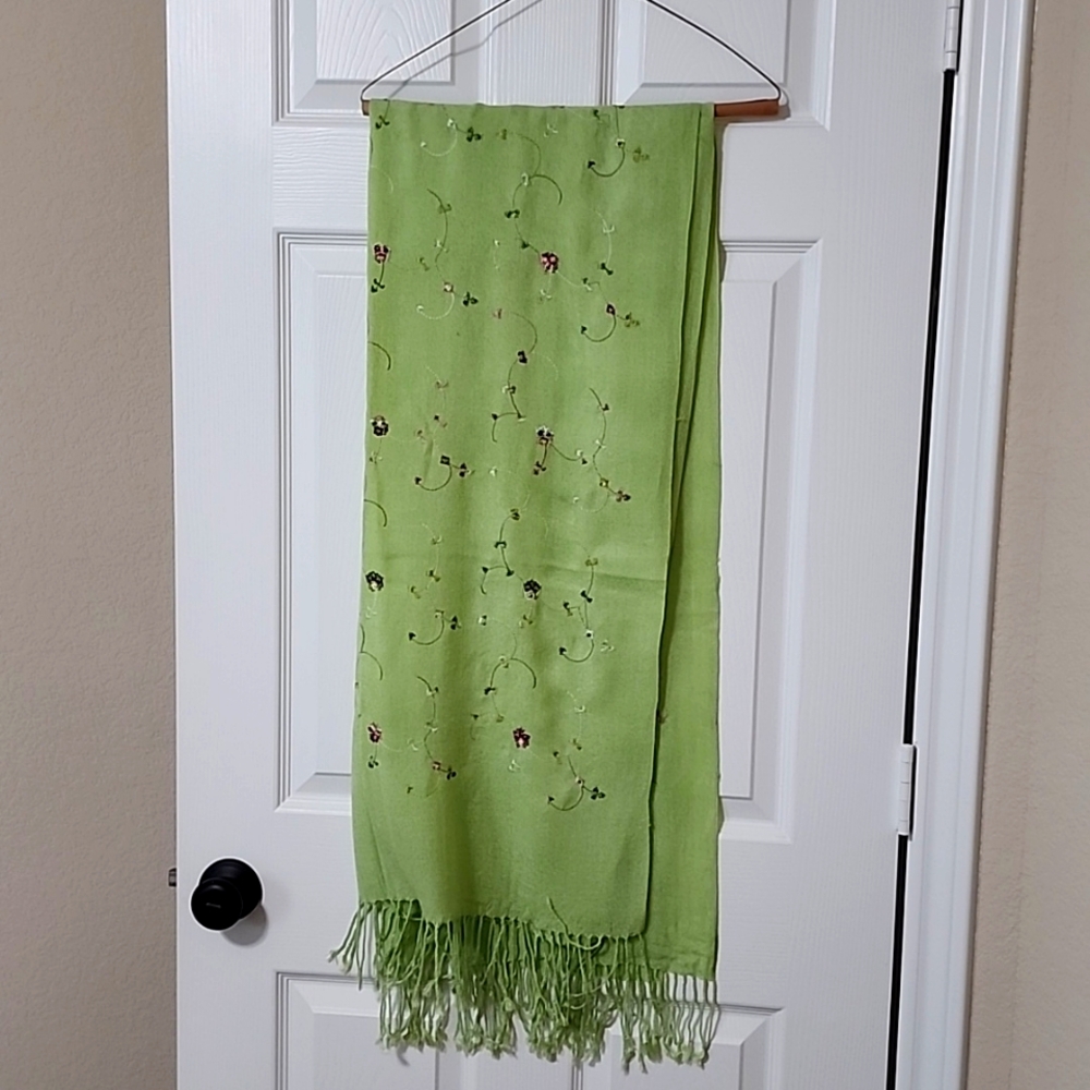 Lime green Pashmina scarf